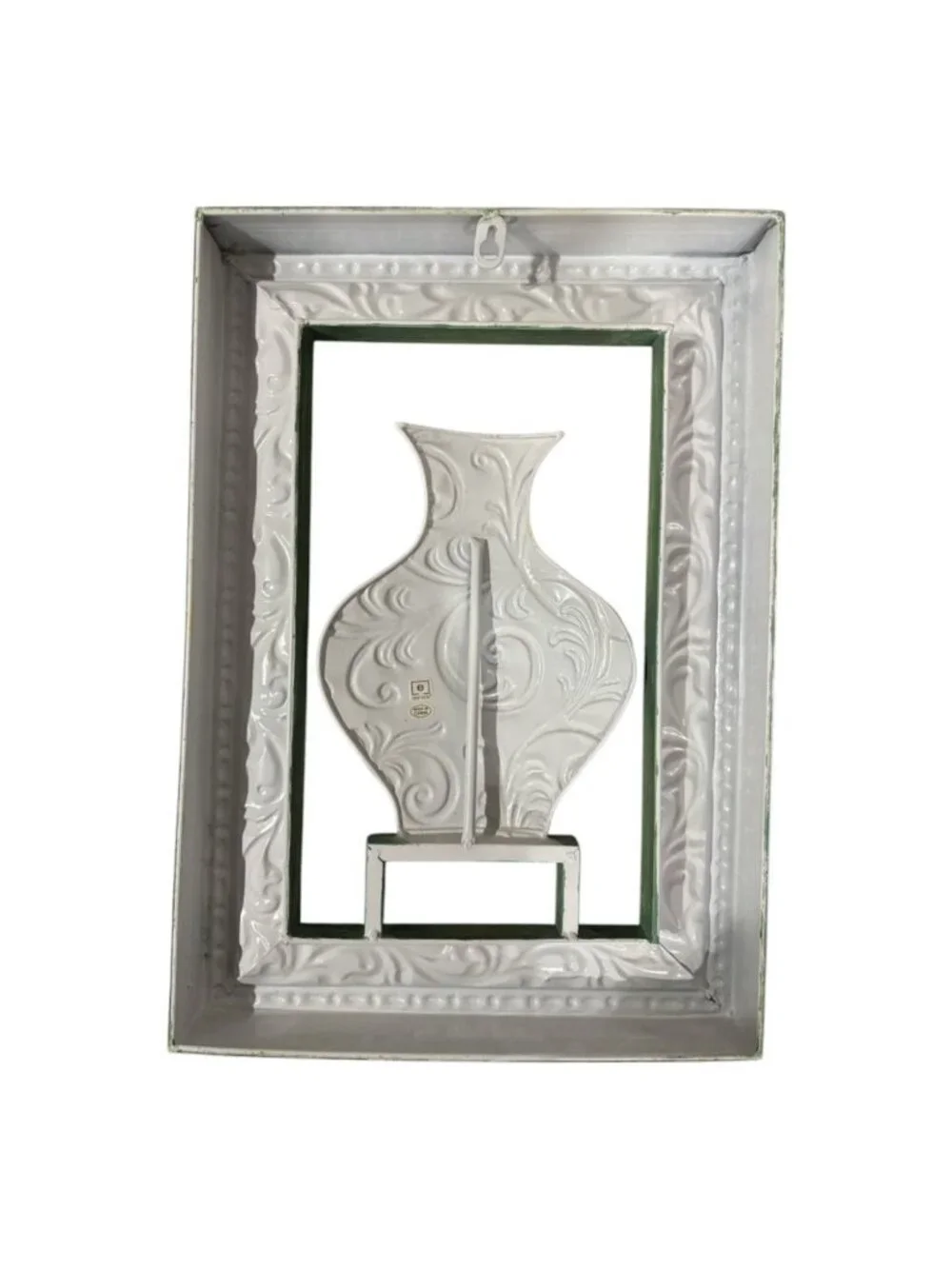 Set Of 2 Green Wall Art Frames With Decorative Vase Cutout And Scroll Details Ru